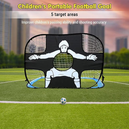 Rede De Futebol Gol Dobrável Duplo Para Infantil Portátil