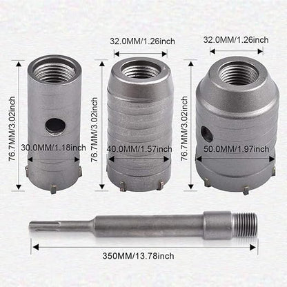 Kit 3 Serra Copo Fura Parede Concreto Laje Brocas 30 40 50mm