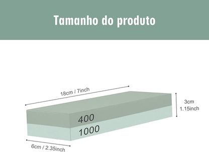 Kit Pedra Afiar Amolar Dupla Face Granulação 400 1000 Faca(400/1000)