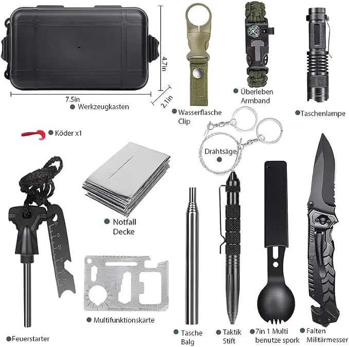 Kit De Sobrevivência De Emergência De Acampamento Aventura
