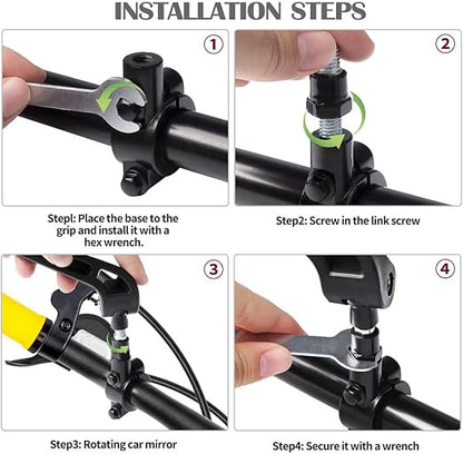 Pacote Com 2 Espelhos Para Bicicleta Scooter Motocicleta