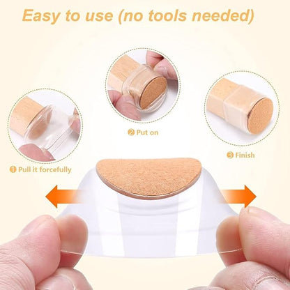 Kit 24 Protetores De Piso De Silicone C/ Feltro Para Cadeira