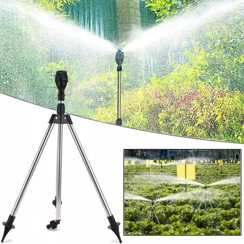 Aspersor de Jardim Giratório Automático 360° com Tripé Ajustável