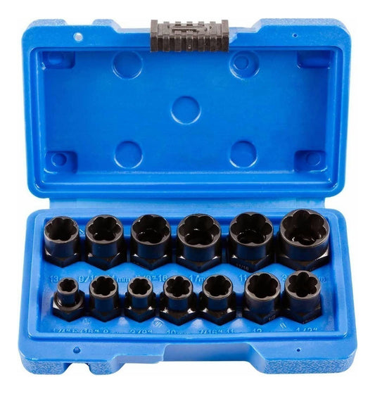 Kit 13 Peças Extração De Parafuso e Porca de Impacto