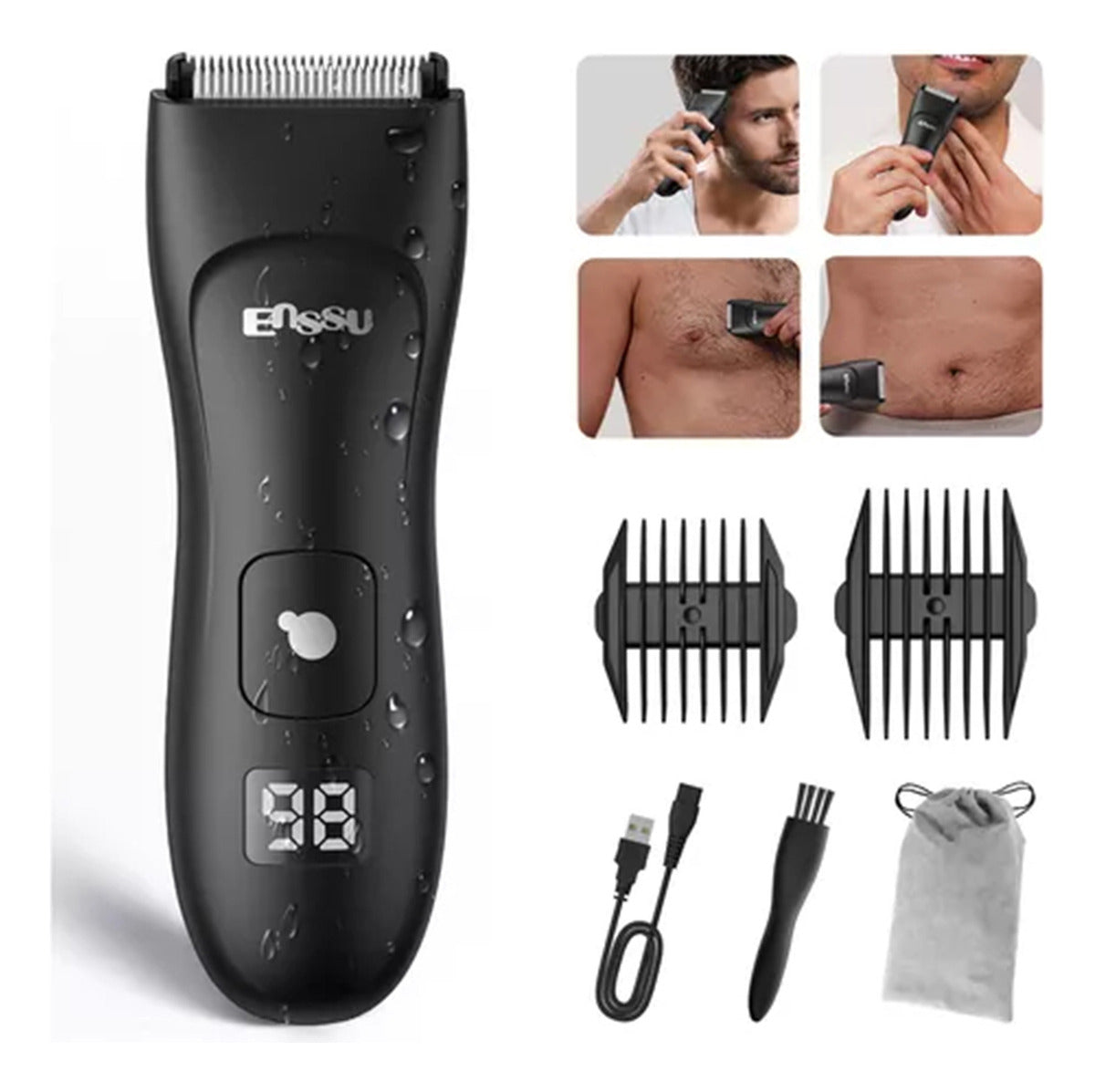 Removedor Elétrico De Pêlos De Partes Íntimas Masculinas(Rosa)