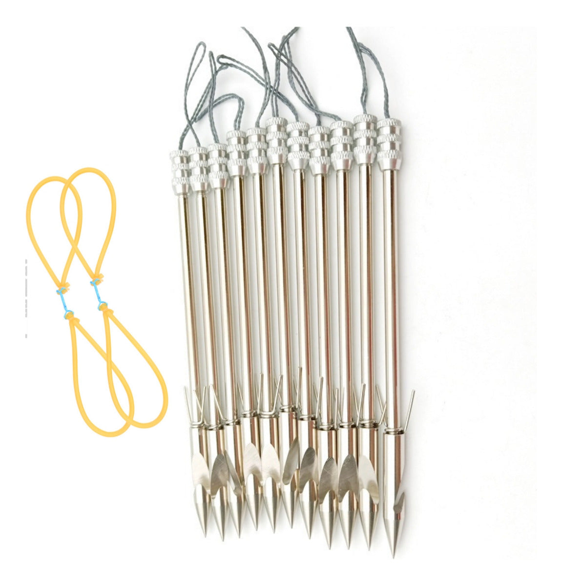 Atiradeira Estilingue Spincast para Pesca — Kit Completo 10 Dardos + 2 Elásticos