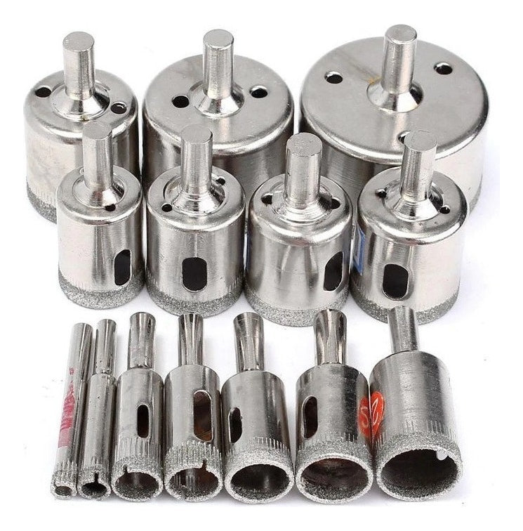 Kit 15 Pcs Brocas Copo Diamantadas Vidro Ceramica 6-50mm