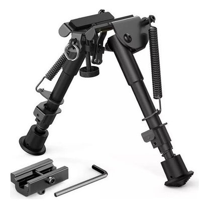 Bipé Tático Retrátil Ajustável ABS + Alumínio — 182 a 255mm | Trilho Picatinny