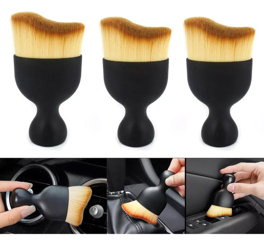 Kit 3 Pincéis para Limpeza e Remoção de Poeira Automotiva