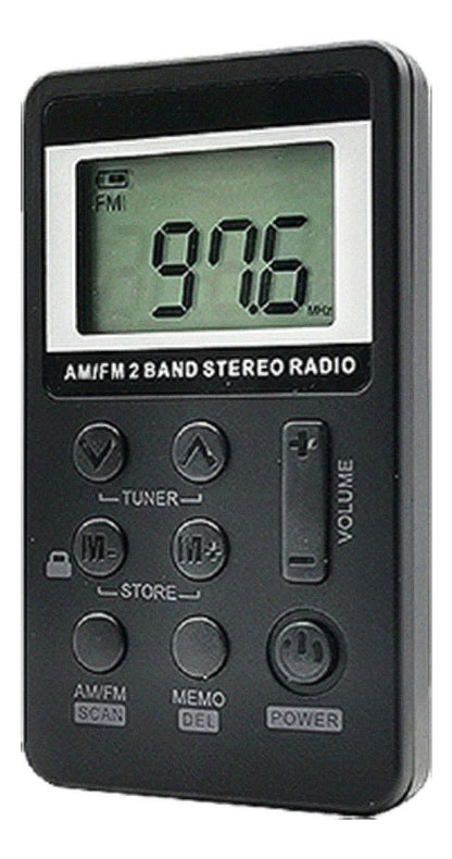 Mini Rádio Digital Am/fm Estéreo Portátil Com Fone De Ouvido(Preto)