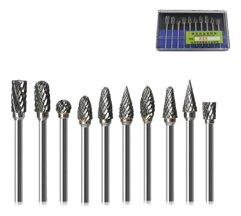 10 Fresa Lima Rotativa Metal Duro Escarear Madeira Aço Ferro