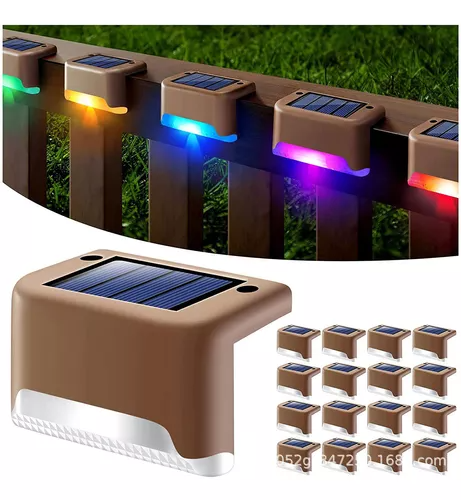 Kit 16 Pcs Lâmpada Solar LED para Jardim e Escadas — iBoa Presentes (Marrom Colorido)