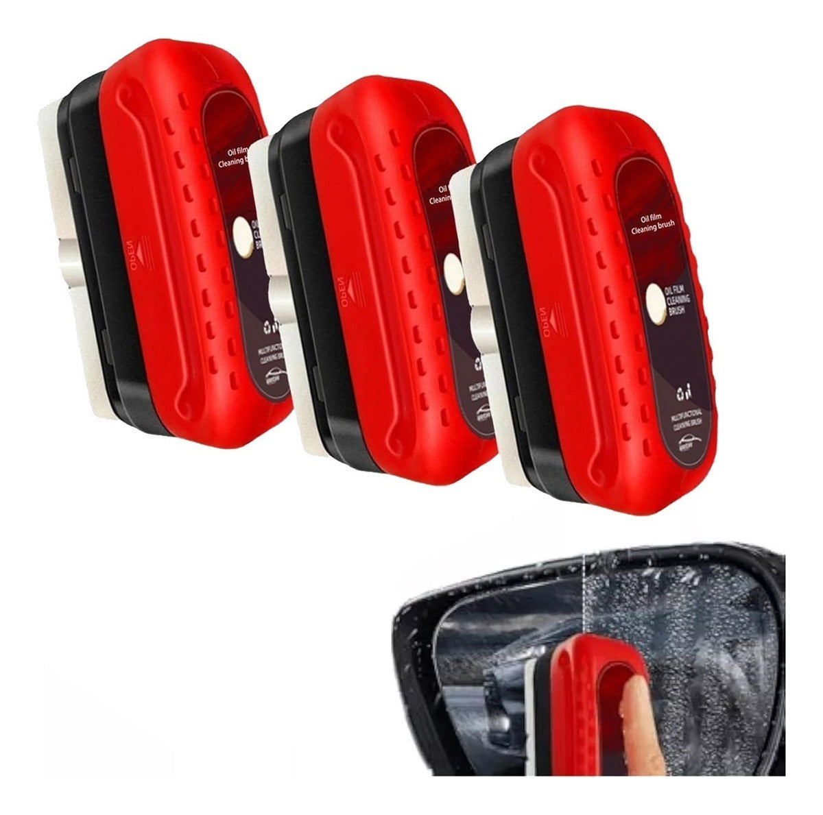 Kit 3 Escovas de Limpeza para Filme de Óleo Automotivo