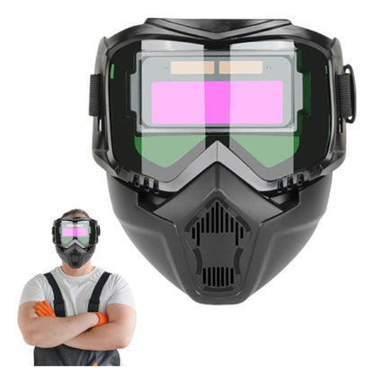 Capacete De Solda Full Face Auto Escurecimento Removível(Preto)
