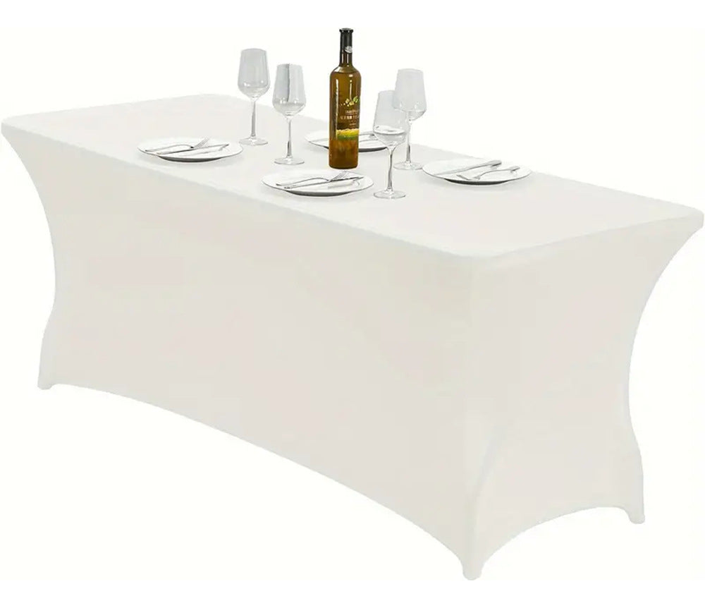 Toalha de Mesa Retangular Elástica em Spandex Premium – 6ft