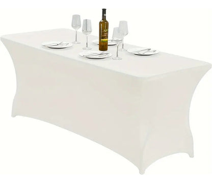 Toalha de Mesa Retangular Elástica em Spandex Premium – 6ft