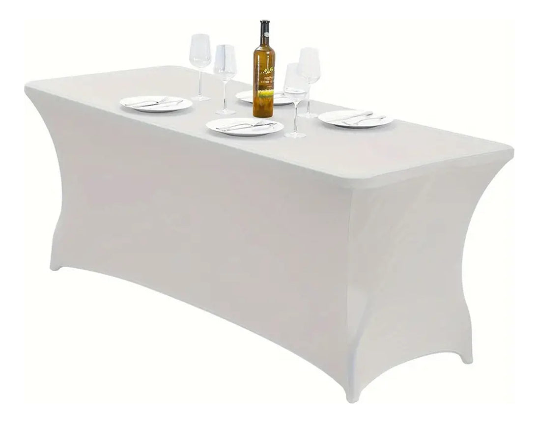 Toalha de Mesa Retangular Elástica em Spandex Premium – 6ft