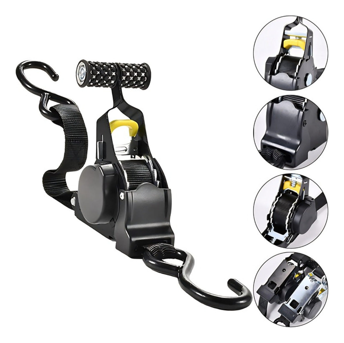 Correia Automática Retrátil Com Catraca Para Carga(Preto)