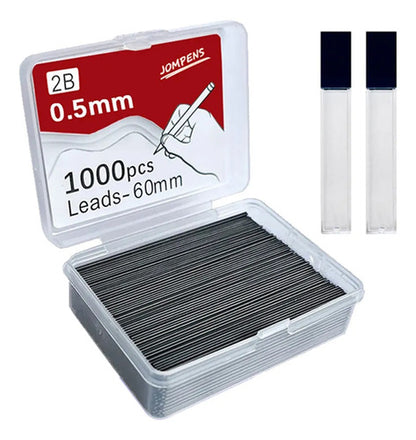 Grafite 2B Para Lapiseira 0,5mm - 1000 Unidades Premium Alta Resistência