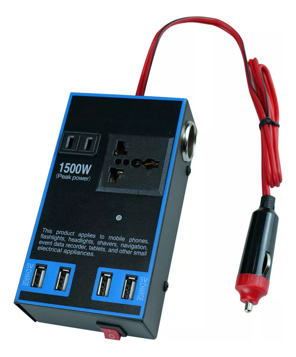 Inversor De Energia Para Carro 12v 24v A 110v 220v 1500w