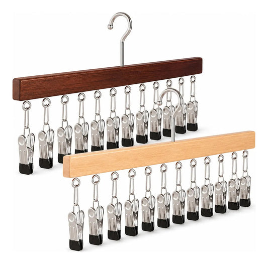 Organizador de Closet com Presilhas para Roupas e Acessórios – Vintage Natural