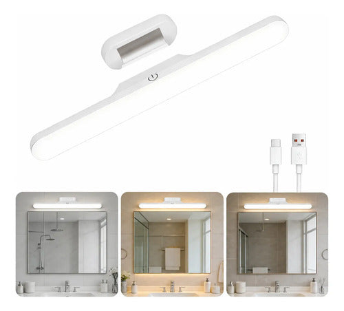 Luminária Led De Cabeceira Recarregável Para Maquiagem Fácil-Branco 30cm(Branco 30cm)