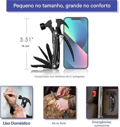 Portátil Multifuncional Garra Martelo Ao Ar Livre Camping Do