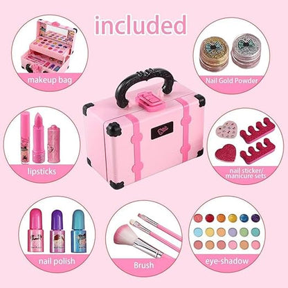 Conjunto De Maquiagem Infantil Lavável 32 Peças Com Estojo