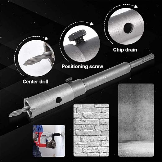 Kit 3 Serra Copo Fura Parede Concreto Laje Brocas 30 40 50mm