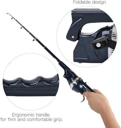 Vara De Pesca Telescópica Dobrável Portátil Com Linha