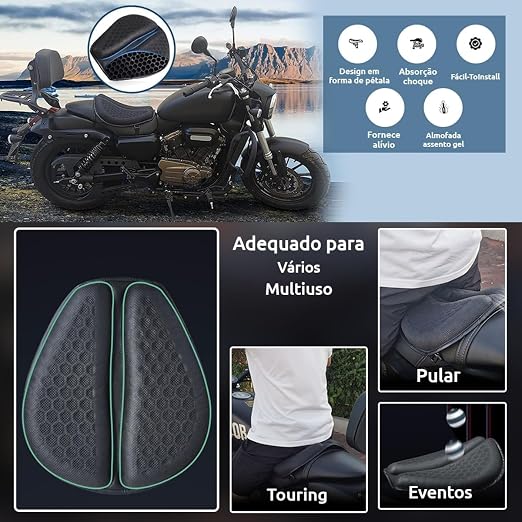 Almofada De Gel Universal Para Assento De Motocicleta