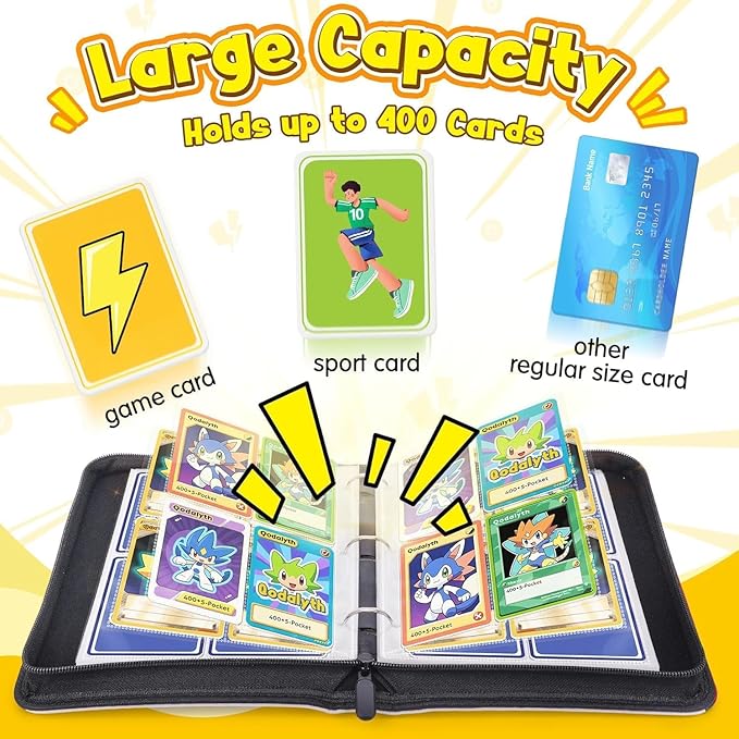 Álbum Colecionador De Cartas Pokémon Organizador 400 Cartas(Amarelo)