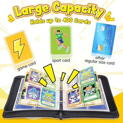 Álbum Colecionador De Cartas Pokémon Organizador 400 Cartas(Amarelo)