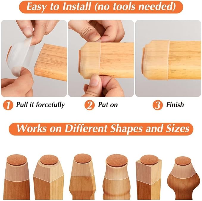 Kit 24 Protetores De Piso De Silicone C/ Feltro Para Cadeira