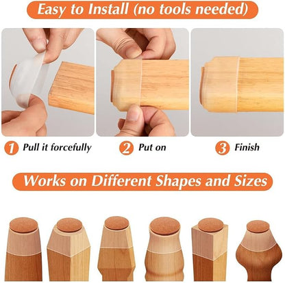Kit 24 Protetores De Piso De Silicone C/ Feltro Para Cadeira