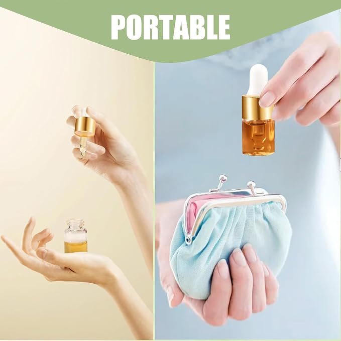 100 Mini Frascos Conta-gotas De Vidro Para Óleos Essenciais