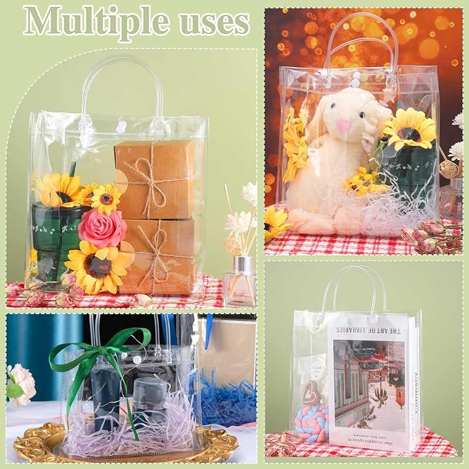 Kit 30 Unidades Reutilize Sacos De Presente De Plástico Pvc(20*20*8cm)