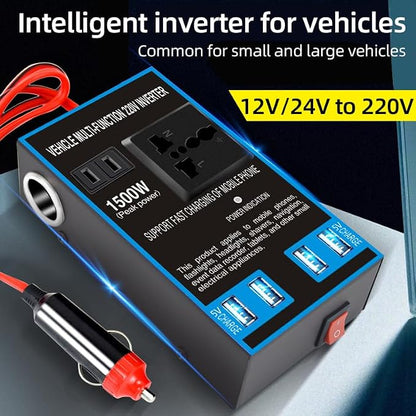Inversor De Energia Para Carro 12v 24v A 110v 220v 1500w