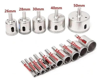 Kit 15 Pcs Brocas Copo Diamantadas Vidro Ceramica 6-50mm