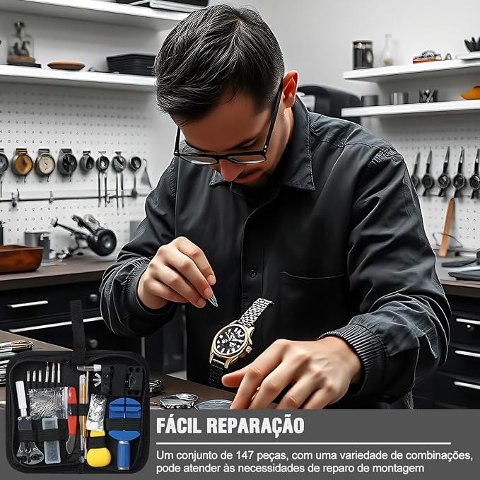 Kit De Ferramentas Relojoeiro Conserto De Relógio Manutenção