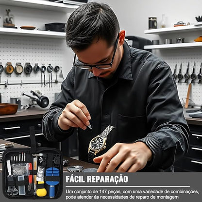 Kit De Ferramentas Relojoeiro Conserto De Relógio Manutenção