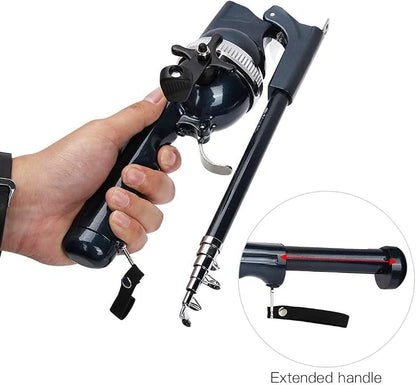 Vara De Pesca Telescópica Dobrável Portátil Com Linha