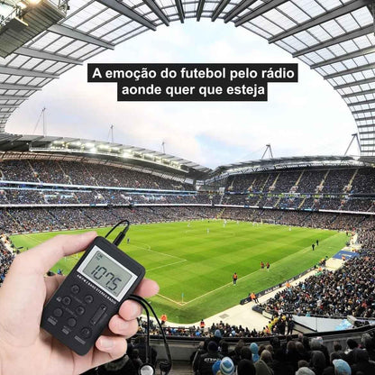 Mini Rádio Digital Am/fm Estéreo Portátil Com Fone De Ouvido(Preto)
