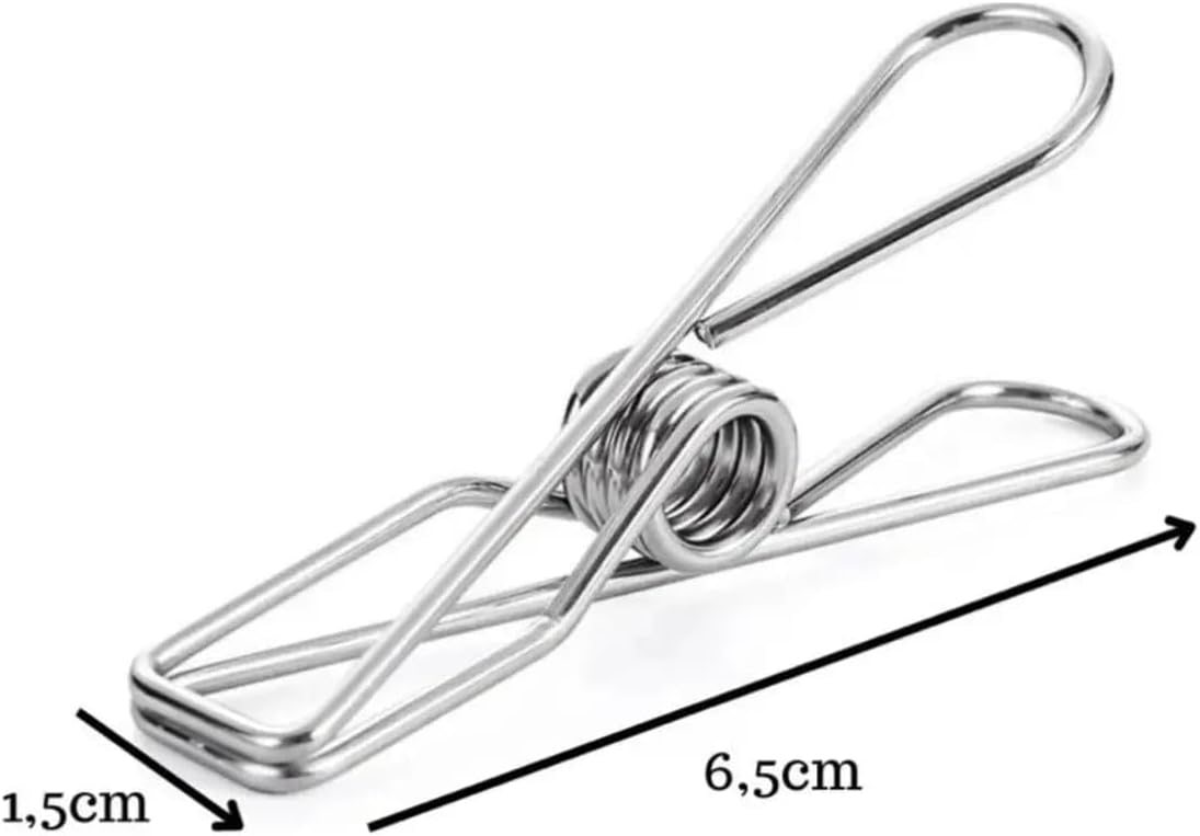 Kit 100 Peças Prendedor De Roupa 100% Inox Pronta Entrega