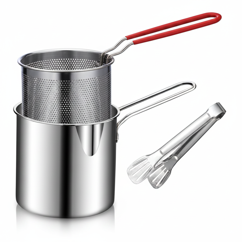 Fritadeira Profunda Panela Para Batatas Fritas no Fogão - fundo branco