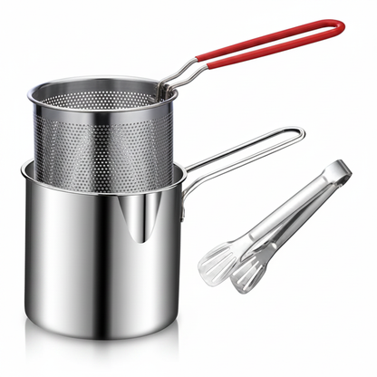 Fritadeira Profunda Panela Para Batatas Fritas no Fogão - fundo branco