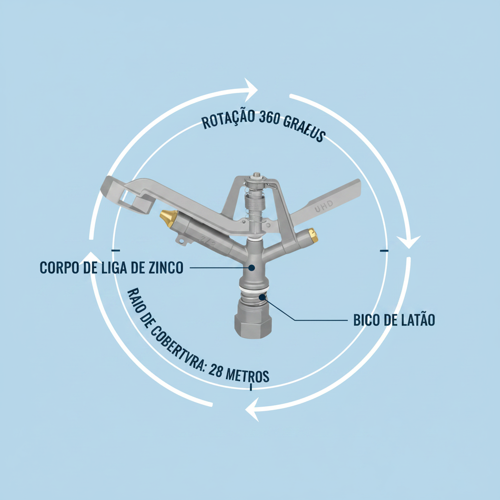 Infográfico alcance 28m rotação 360 graus